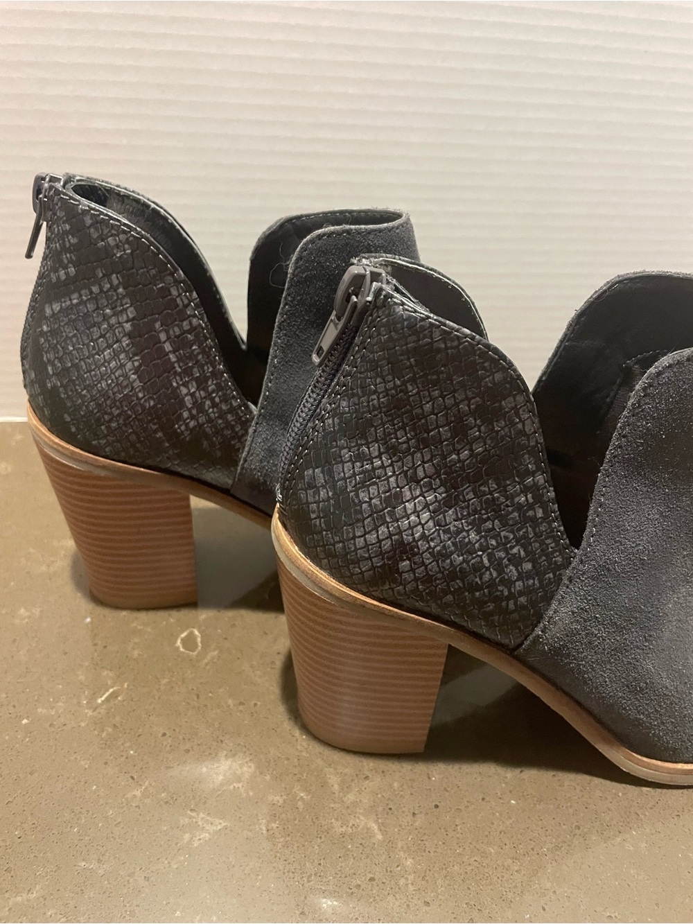 DV by Dolce Vita Charcoal Gray Suede Ankle Booties - Picture 2 of 6